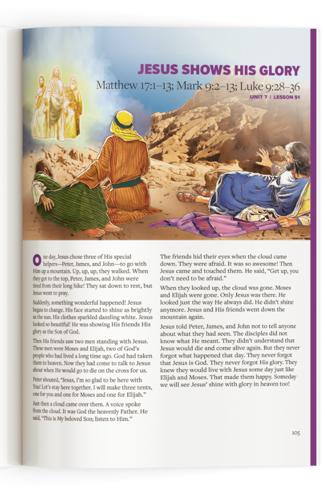 Student Guide Lessons 51: Jesus Shows His Glory Sample Page
